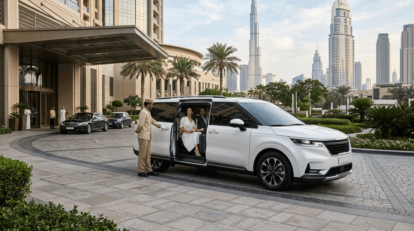 8-seater mini van — bus rental Dubai, 8 seats