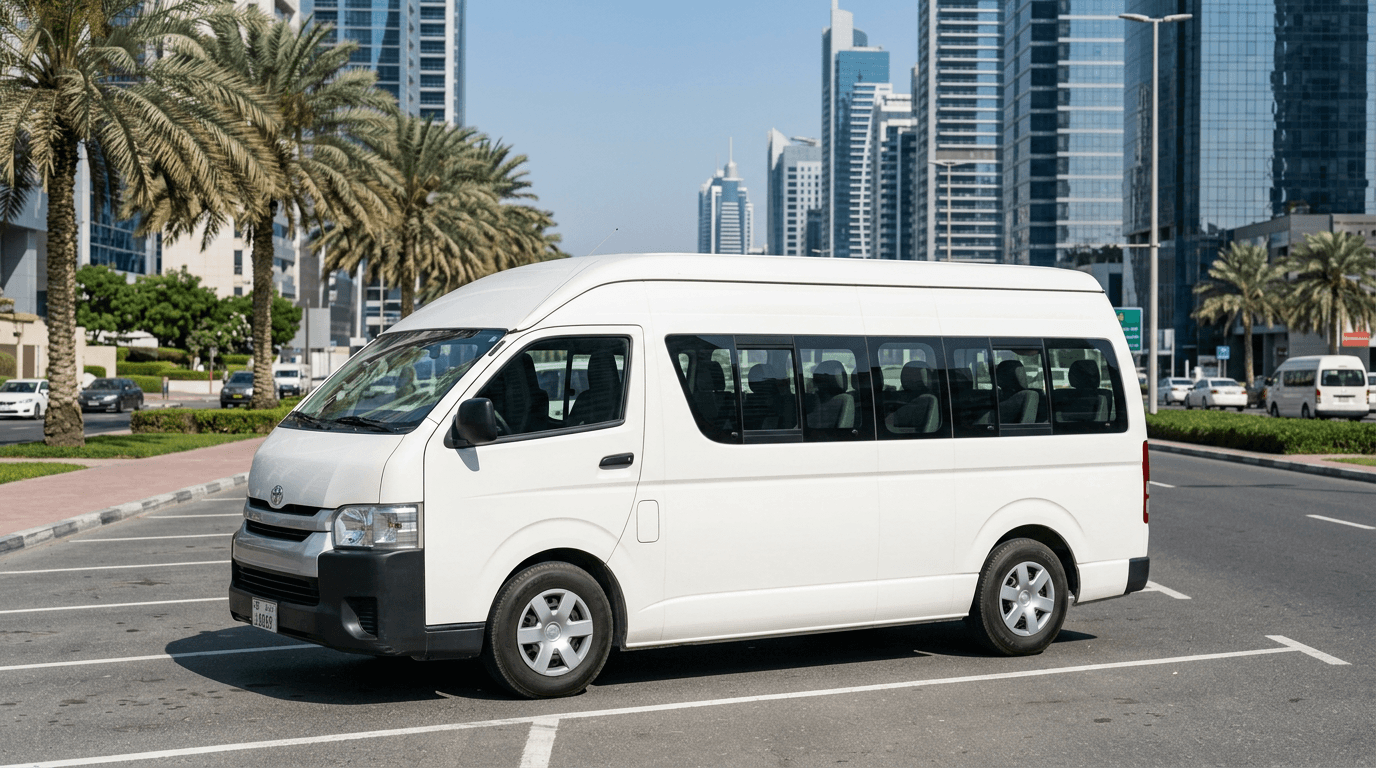 12-seat mini van — bus rental Dubai, 12 seats