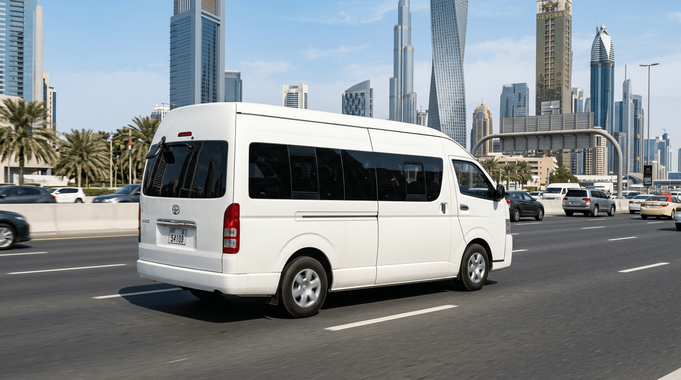 14-seat mini bus — bus rental Dubai, 14 seats